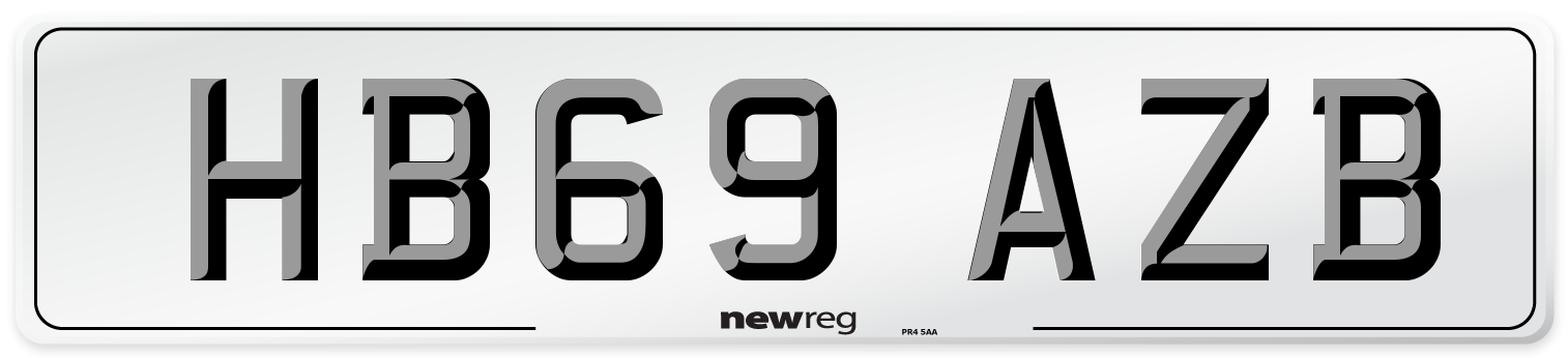 HB69 AZB Number Plate from New Reg